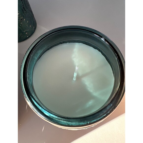 Leoben Spiced Cashmere 18oz Candle No 36 Soy Wax Blend Cut Glass Teal Jar 1-Wick - Picture 5 of 7